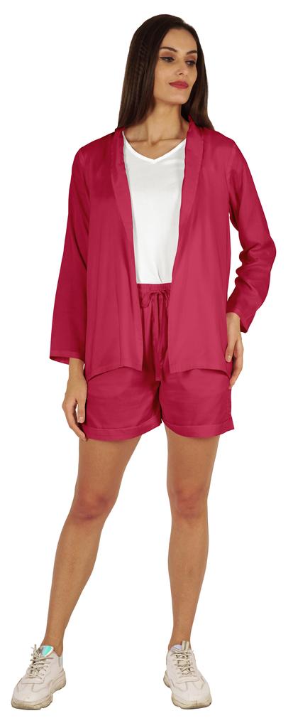 Inkmeso Elegant Shrug  & Shorts Set For Women  s 3 Piece Outfits Loungewear Summer