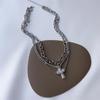 Collier Pendentif Croix Fille Style Doux Cool Multicouche Zircon de Haute Qualité Chaîne Clavicule Bijoux Accessoires Fête d'Anniversaire