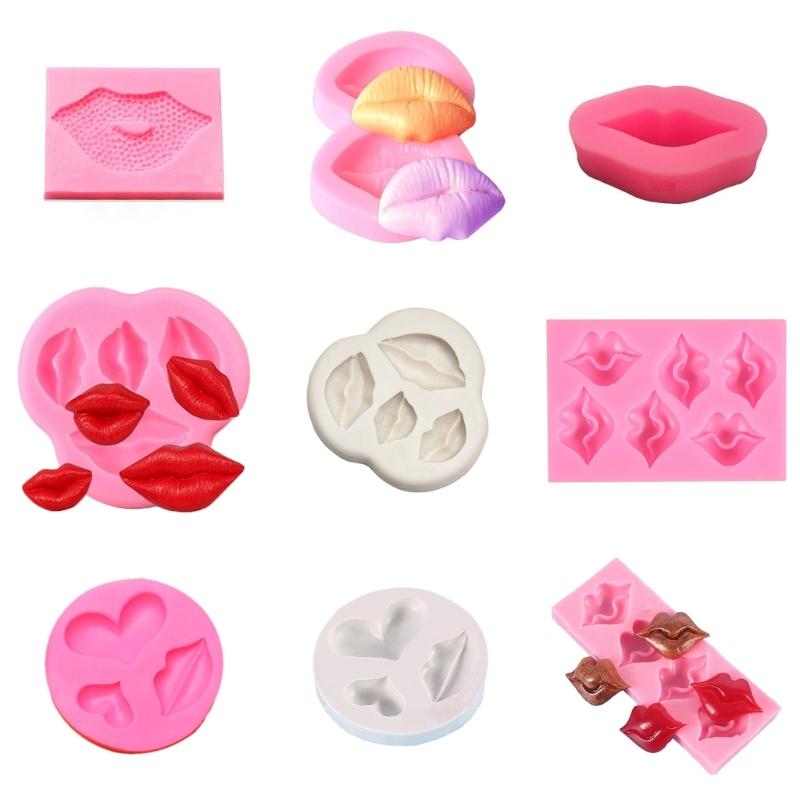Red Lip Biscuits Silicone Mold Chocolate Candy Mold for Diy Dessert Ice Block Mold Handmade Cupcake Decor Baking Tool