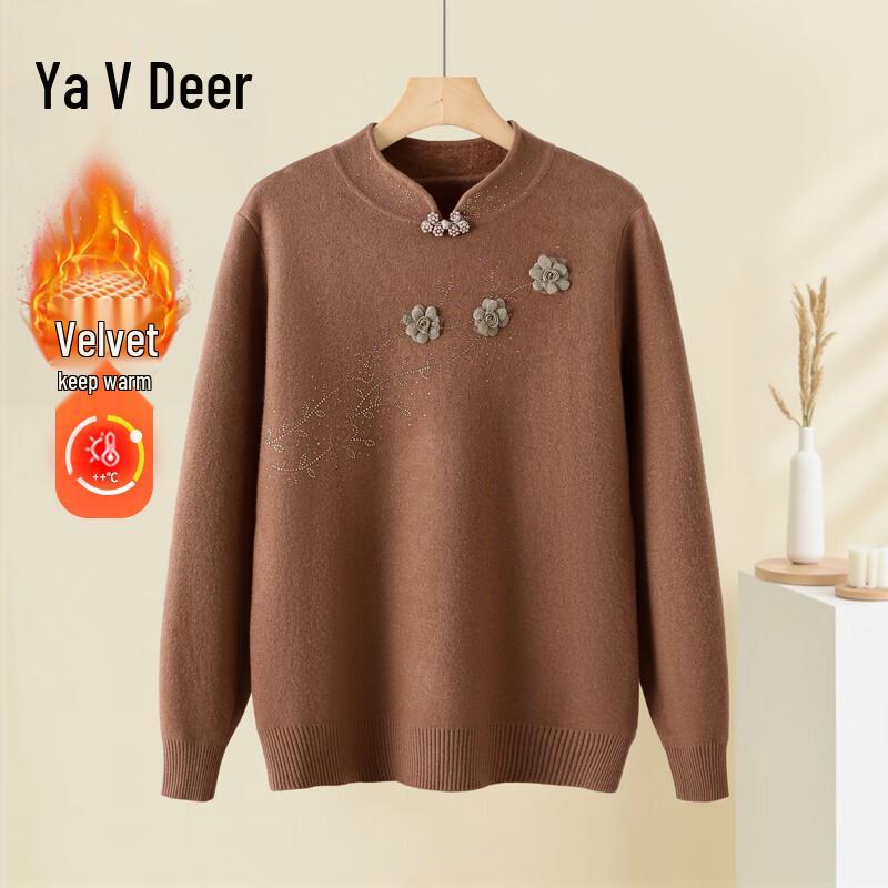 

Yalu Women s Fleece-Lined Half-High Collar Warm Sweater 3XL