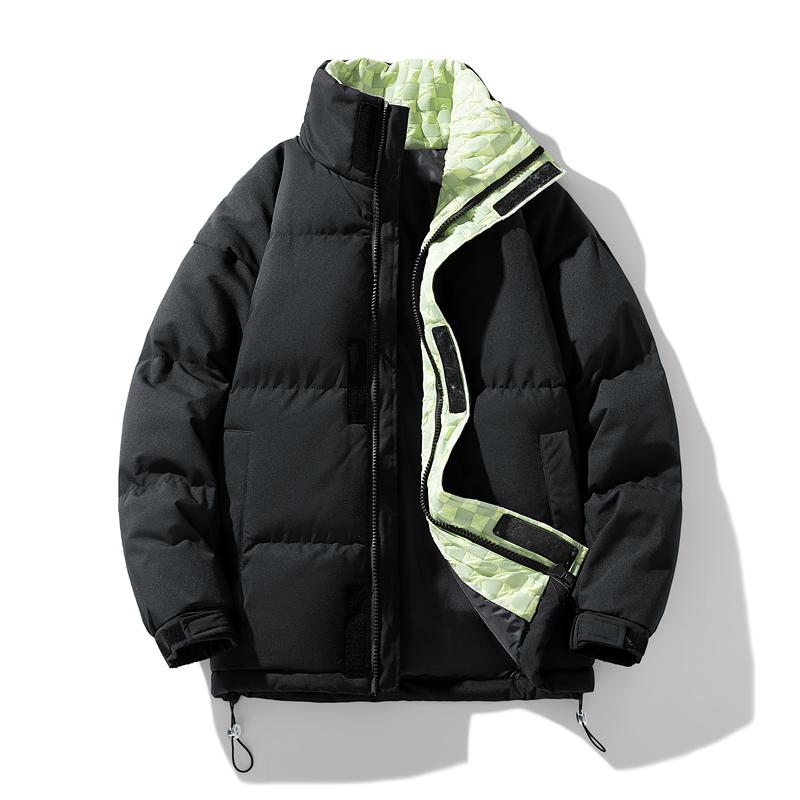 Baumwollmantel Herren Baumwollmantel Stehkragen Warm Lässig Plus Samt Winter Verdickt Jacke