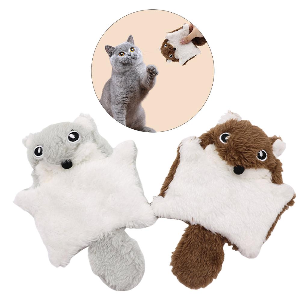2PCS Interactive Plush Mouse Teaser Toy for Cats with Crinkle Paper Sound and Soft Teething Toy for Indoor Entertainment