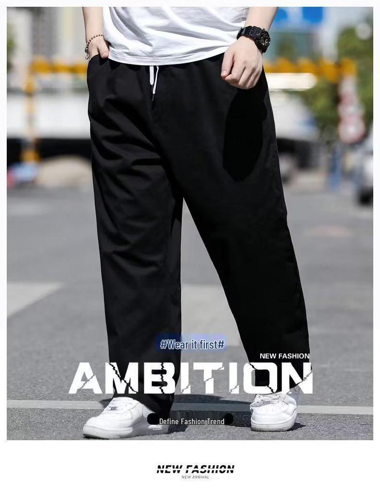 Men's Plus Size Loose Straight Leg Casual Trousers - Extra Large Spring/Summer Wear