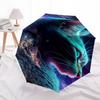 1pc Galaxy Cat Outdoor Umbrella - Automatic Opening/Closing, Portable 3-Fold Design with 8-Bone Iron Frame, Perfect Gift for Fans and Travelers.L023