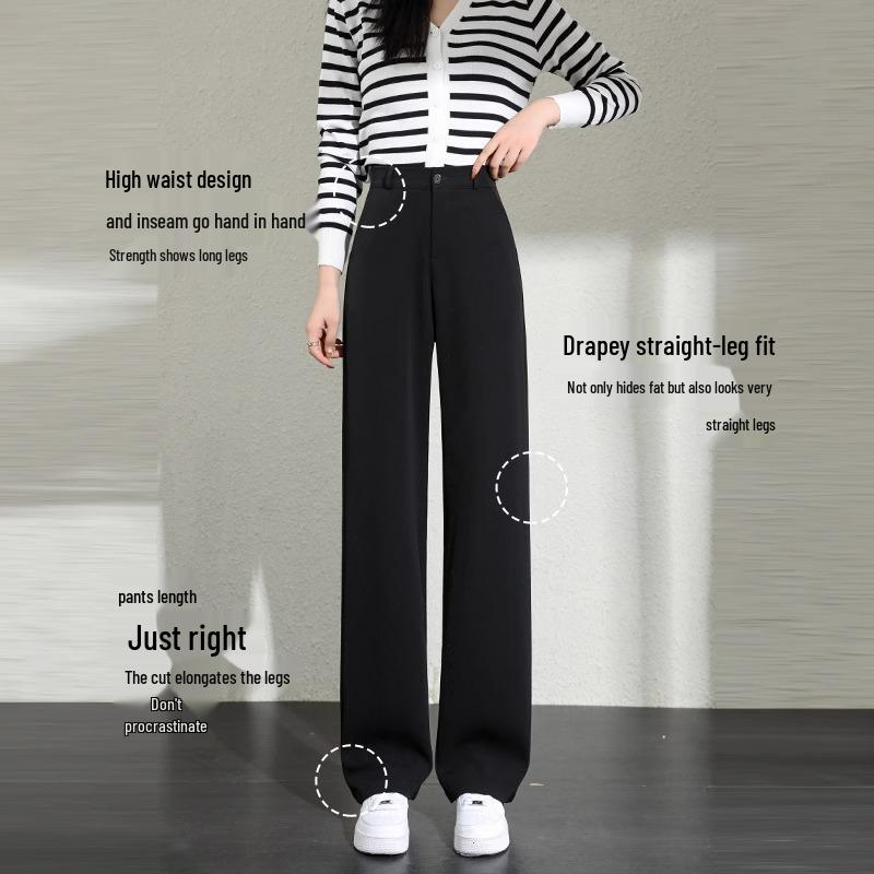 Women's Wide-Leg High-Waist Black Suit Pants - Spring/Summer 2026