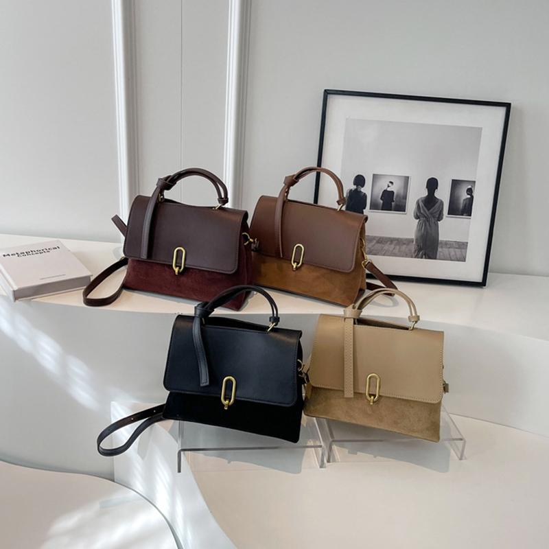 High Sense Handbags Women's Autumn and Winter Solid Color All-Matching Shoulder Bag Retro Minority Crossbody Commuter Bag