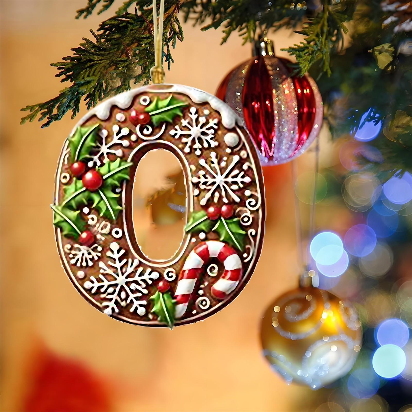 

26 букв Рождественская елка подвесная персонализированная рождественская конфета тростник украшение One Size