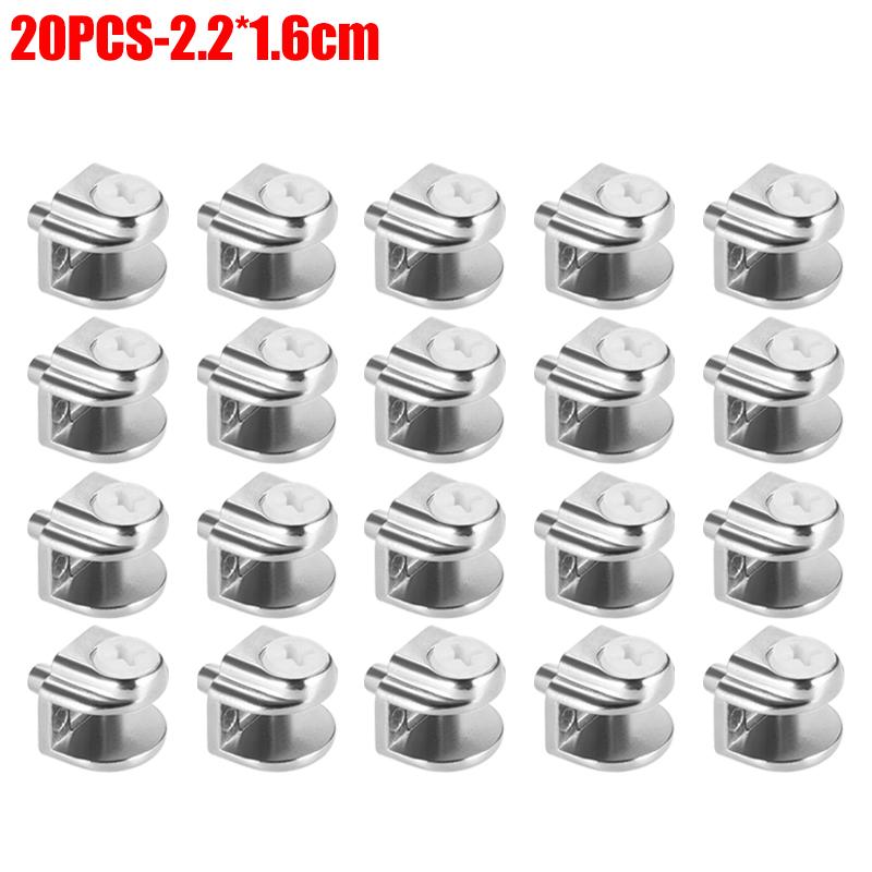 Zinc Alloy Glass Shelf Brackets Adjustable Glass Shelves Clamp Pegs Mirror Mount Support Clips for Cabinets Furniture Brackets