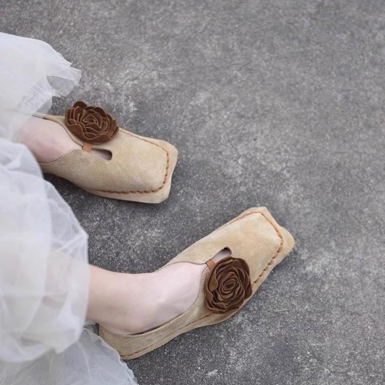 Vintage Floral Loafer With Pu Material For Casual Daily Wear Women