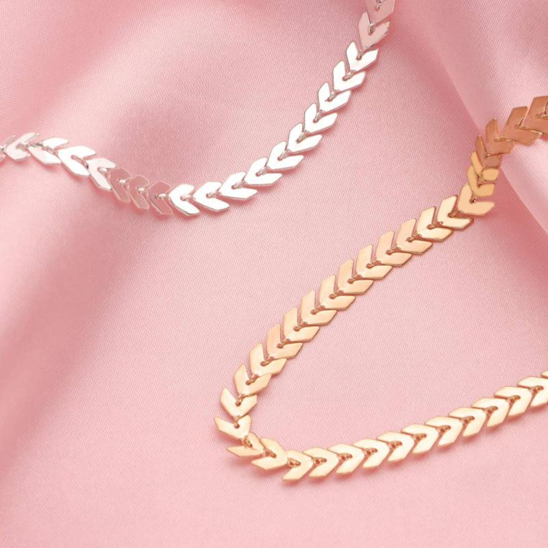 Stylish and Personalized Women's Versatile Short Collarbone Chain, Simple Aircraft Chain, Fishbone Chain Necklace