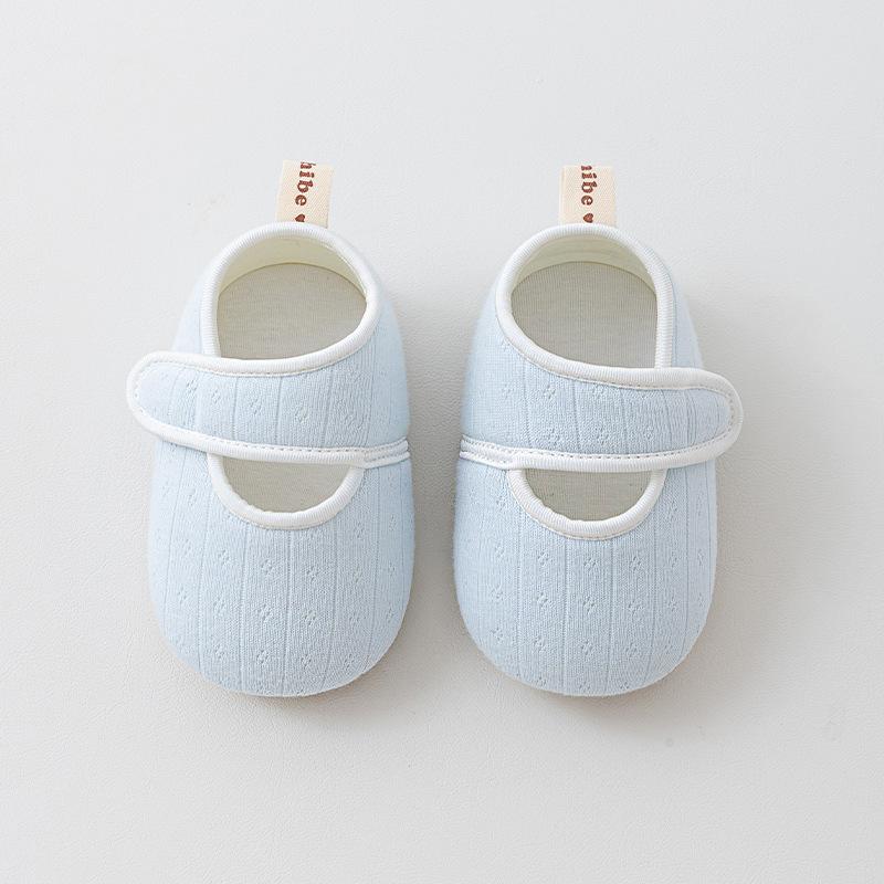 Cotton Baby Girls Lace Bow Shoes 0-1 Year Toddler Anti Slip Soft Sole Walking Shoes Indoor Use Summer High Quality First Walkers