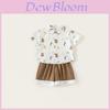 Kids Summer Cotton Short Sleeve Twopiece Set With Letter Prints For Ages 3 To 8