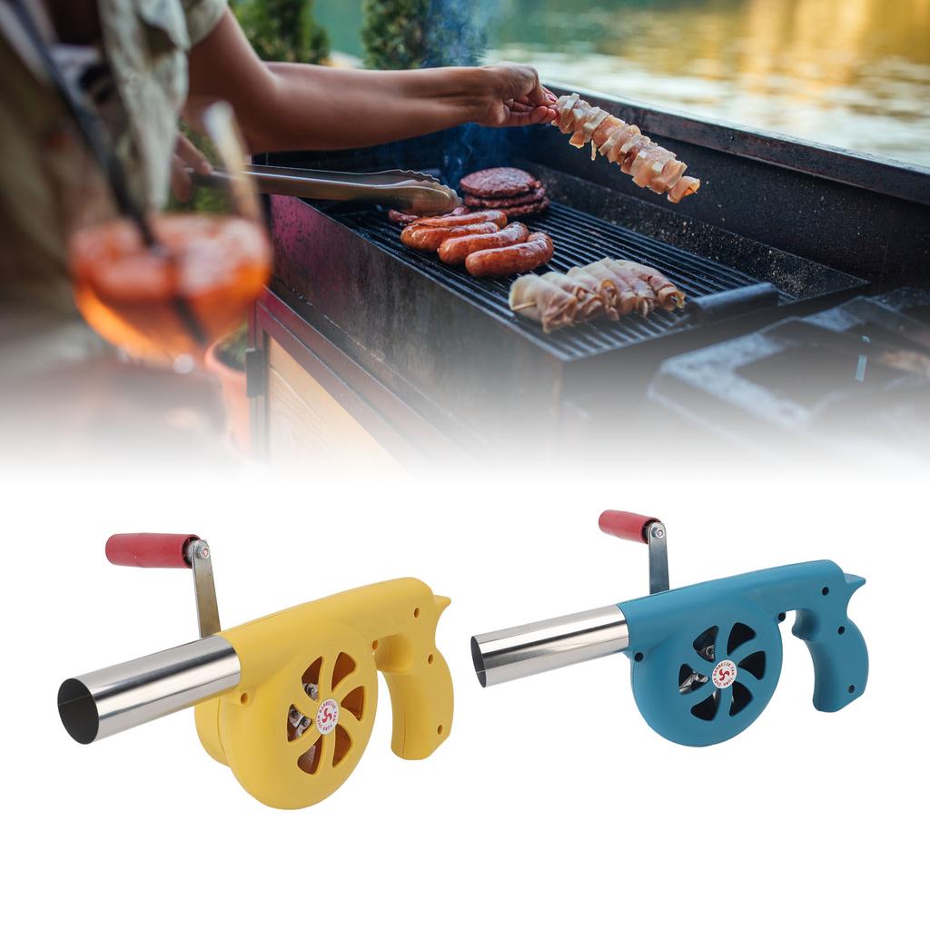 Hand Crank BBQ Fan Increase Firepower Portable Barbecue  Blower for Outdoor Camping Barbecuing