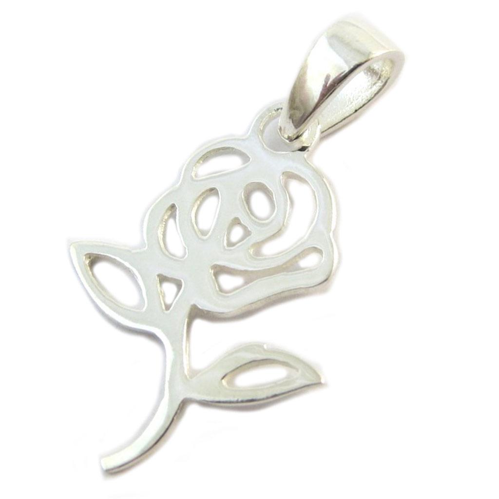 Les Trésors De Lily [P2352] - Silver Pendant 'Rosa Romantica'
