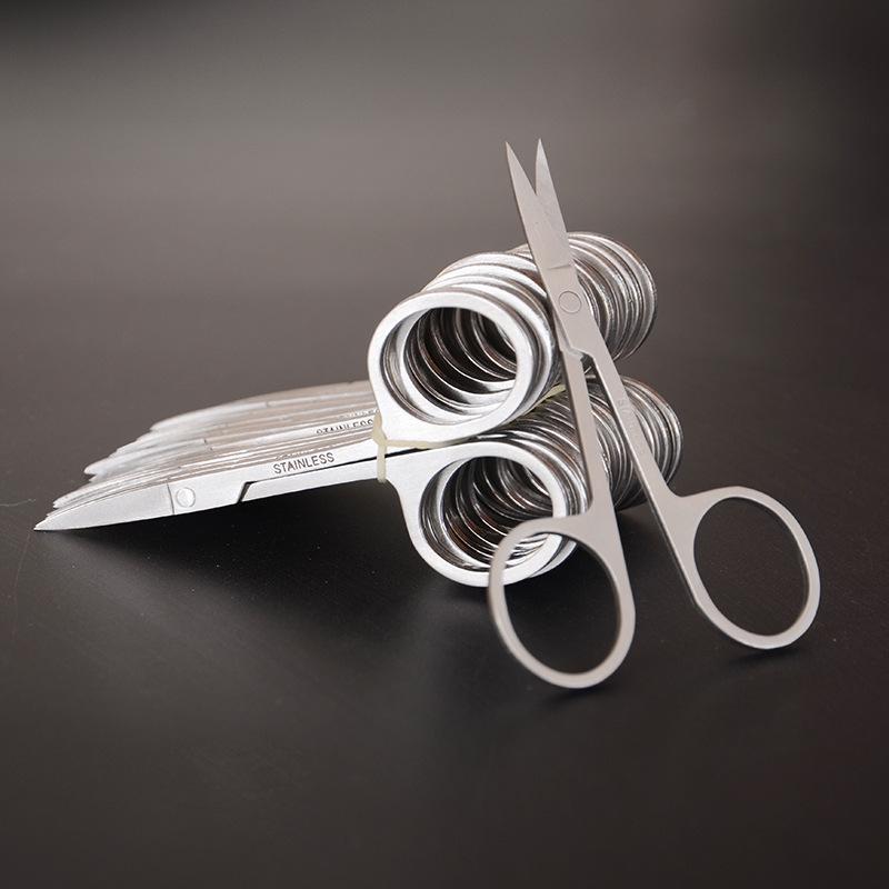 Stainless Steel Curved Eyebrow Scissors for Precise Trimming and Eyelid Tape Application