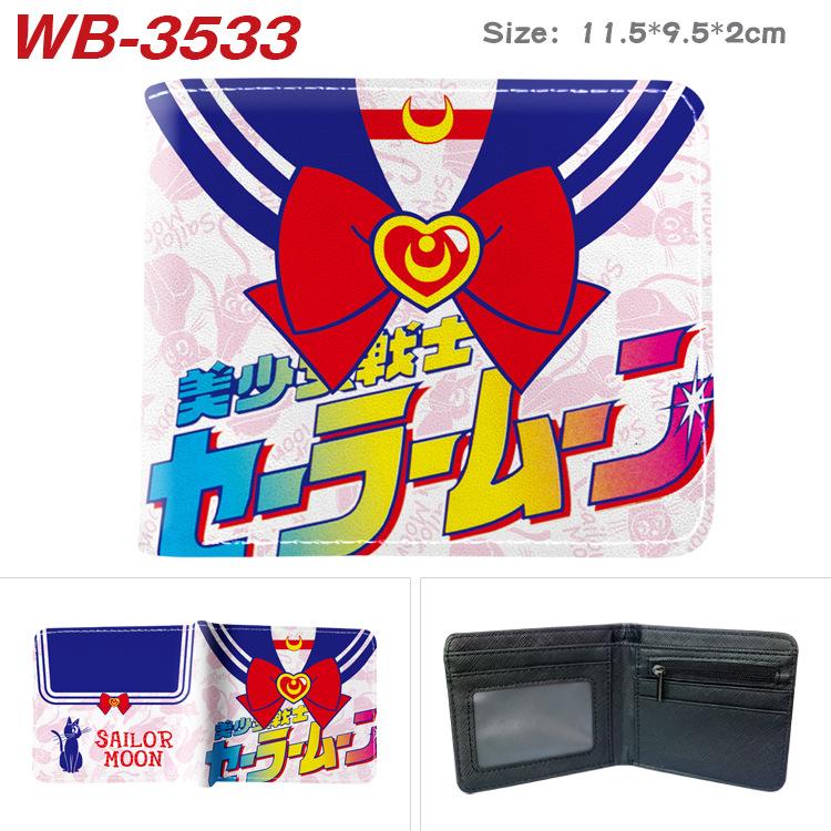 Sailor Moon Coin Purse Full Color Print Short Card Holder Anime Wallet for Men Women 1pcs