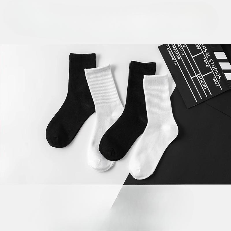 5 Pairs of Solid-colored Long Socks for Male and Female Students During Sports, Simple and Versatile Long Socks with A College Style
