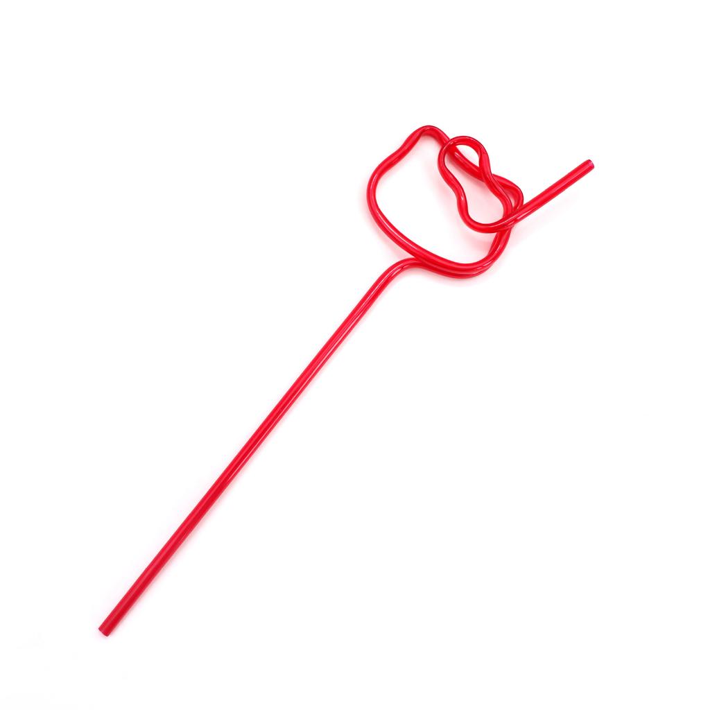 2PCS Cartoon Cat Head Straw