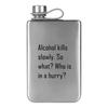 Silver Green Black White Whiskey Flask - Portable, Food Grade 304 Stainless Steel