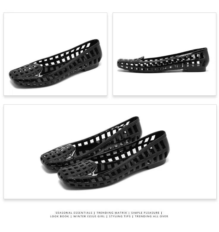 Korean Jelly Crystal Low-Cut Women's PVC Slides: 2025 Square Toe Casual Slippers