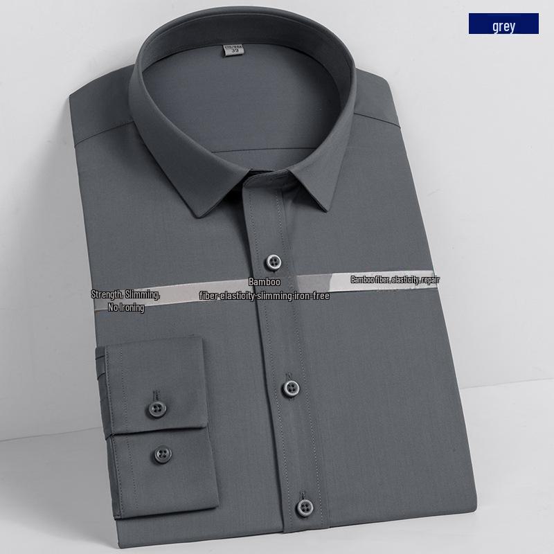 Men's Long-Sleeve Non-Iron Cotton Bamboo Shirt