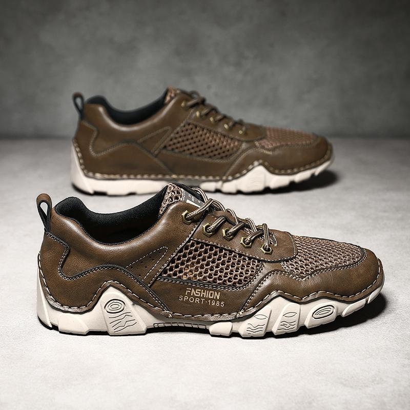 Fashion Summer Spring Men Hiking Shoes Casual Mesh Patchwork Male Sneakers Breathable Outdoor Walking Footwear Luxury Brand Men's Flats