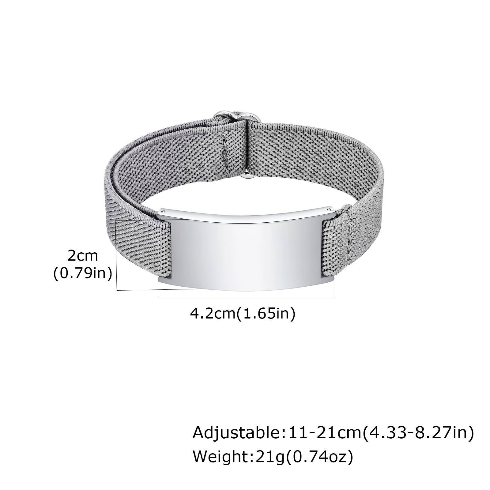 

Customized Elastic Strap Stainless Steel Bracelets, Free Engrave Adjustable Wristband Bangle, Personalized Jewelry for Men Women