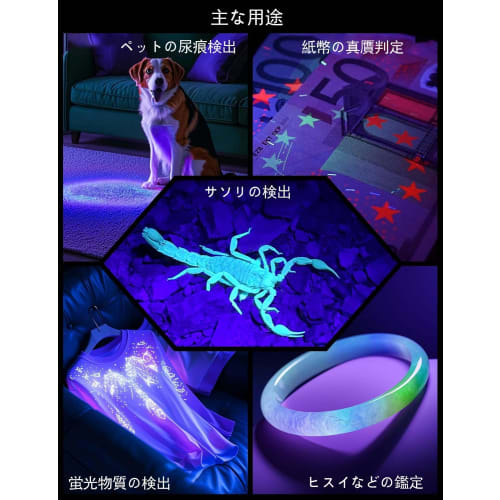 TLPGHLP Svartlys UV-lys Anisakis-lys [2025 Forbedret Versjon USB-C Oppladbart] UV ??Lommelykt, 365nm UV-bølgelengde, Kompakt, Kraftig, USB Ty