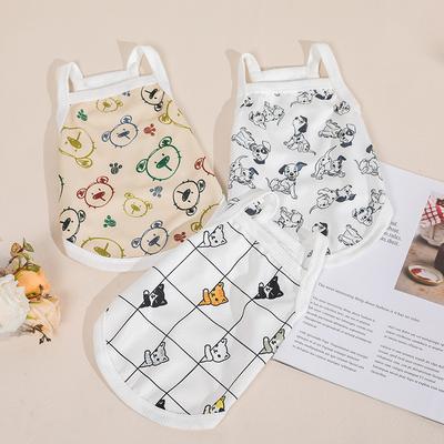 Dog Clothes Sling Slim Spring/Summer Japanese and Korean Pet Cats Breathable and Comfortable Tank Top Clothing Supplies