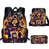 Set Zaino Scolastico per Bambini a Tema Messi con Borsa a Tracolla Astuccio per Studenti Elementari