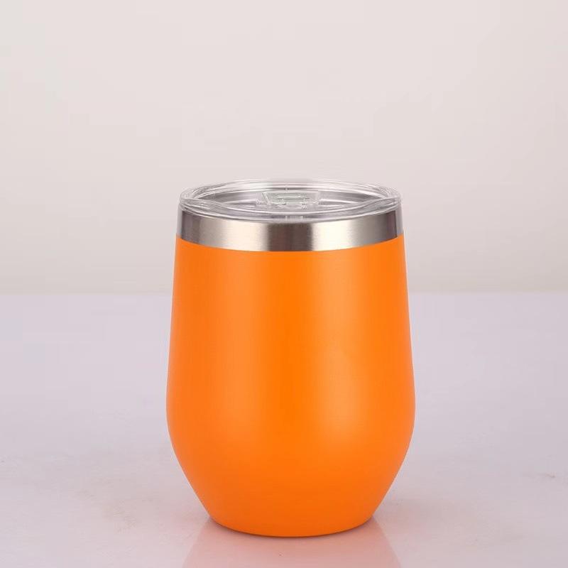 12OZ Stainless Steel Eggshell Cup Double Wall Insulated Vacuum Drinking Cup with Lids U-shaped Coffee Mug Thermal Cup for Coffee
