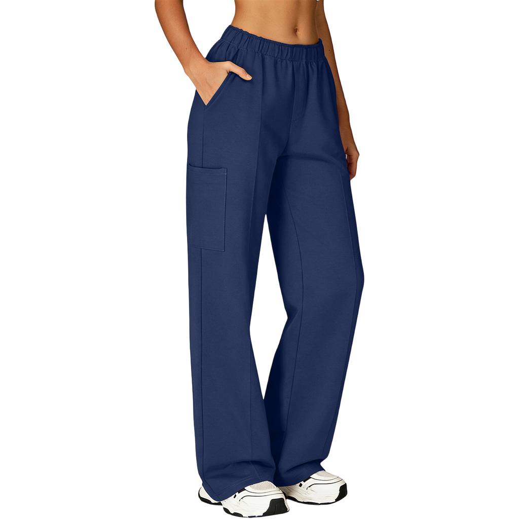 Pantalon Long Ample et Confortable pour Femmes et Pantalon de Travail Multi-Poches