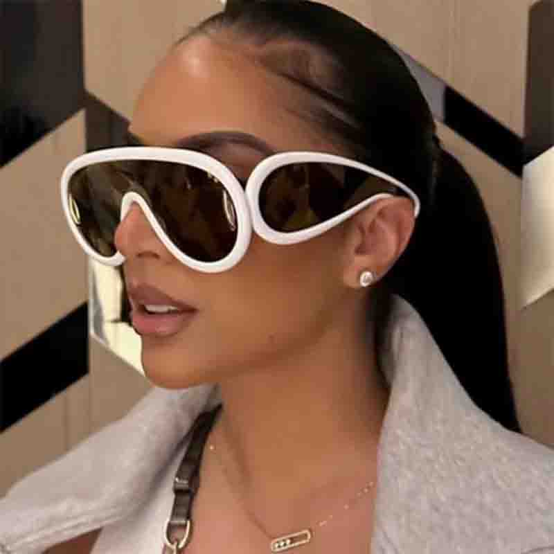 Oversized Y2K Punk One-Piece Sunglasses Women Sports Wave Mask Sun Glasses Luxury Steampunk Eyewear