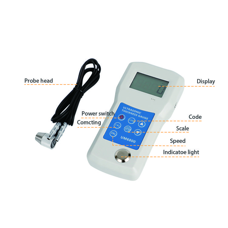 Digital Micron UM6800 Ultrasonic Thickness Gauge Meter for Metal Stainless Steel in Stock белый