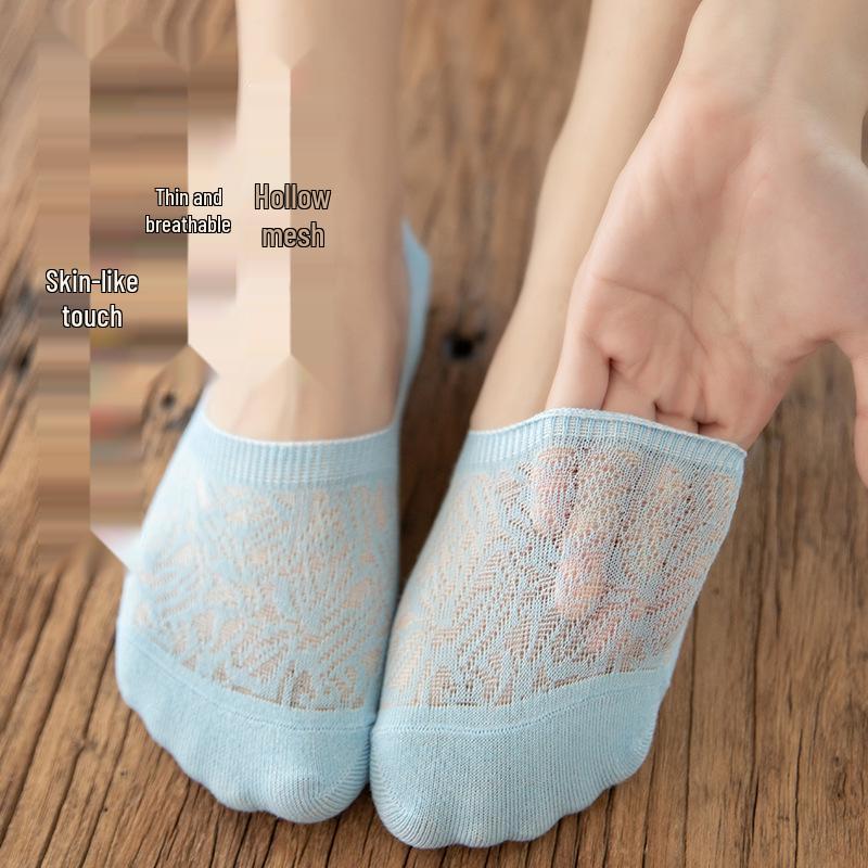 Women's Breathable Non-Slip Low-Cut Invisible Mesh Socks for Summer