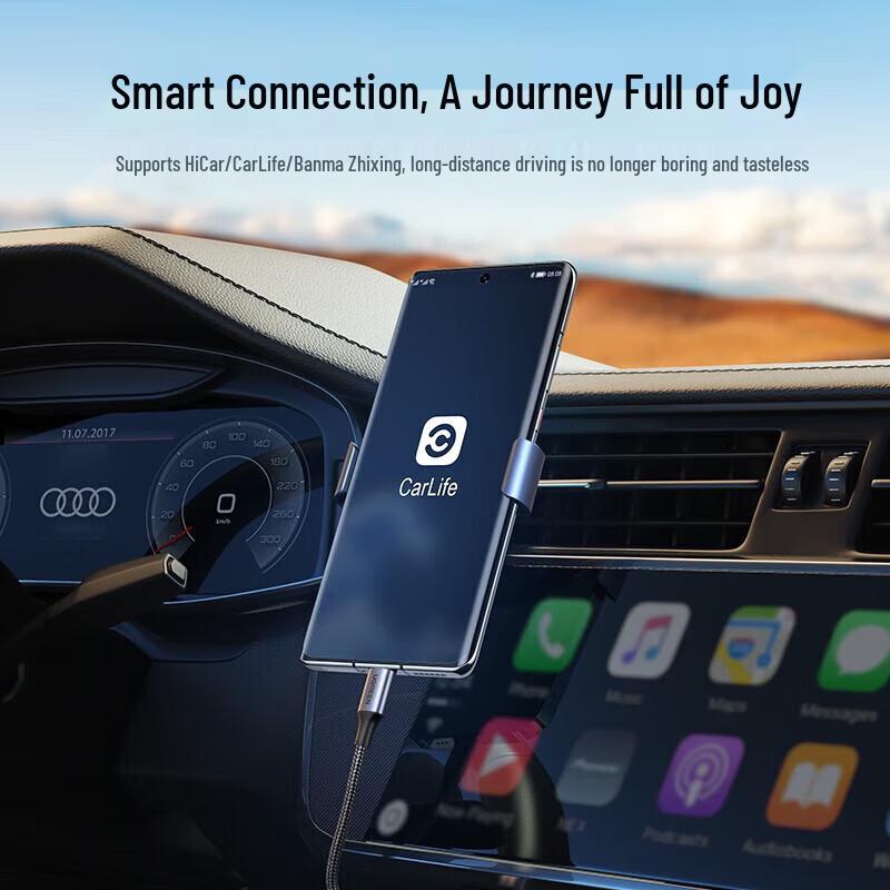 UGREEN Dual Type-C PD100W Coiled Car Charging Cable
