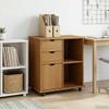 Honigbrauner mobiler Aufbewahrungsschrank 63,5 x 39 x 65,5 cm Massivholz Kiefer