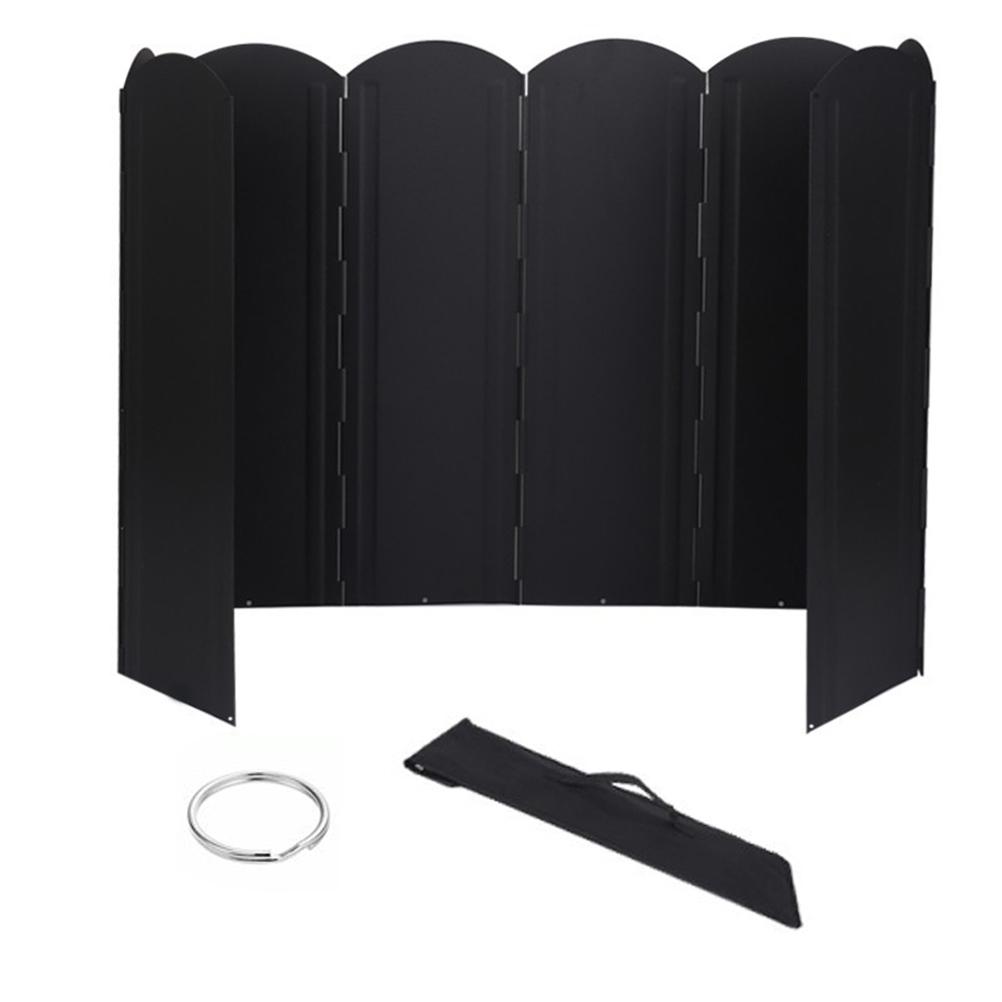 Camp Stove Wind Protection Board 8 Plates Folding Portable Outdoor Camping Stove Wind Protection Shield with Carrying