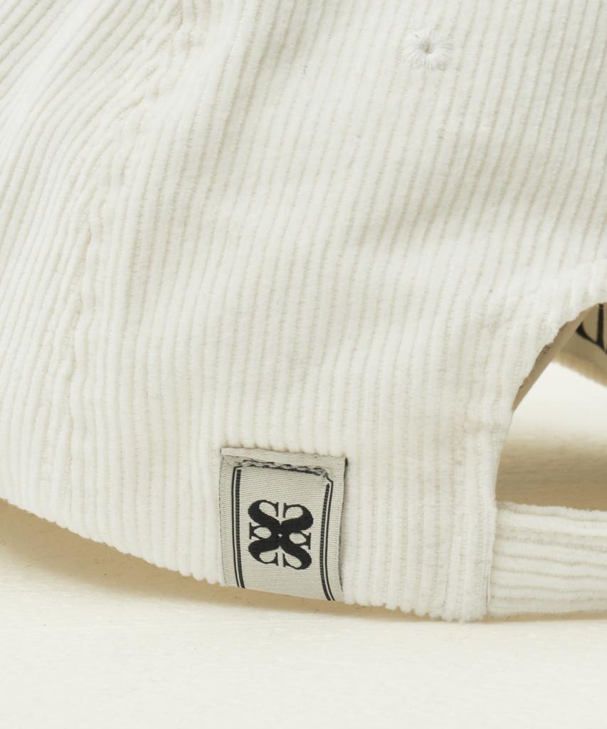 Seteo Small S Logo Corduroy Ball Cap Ivory
