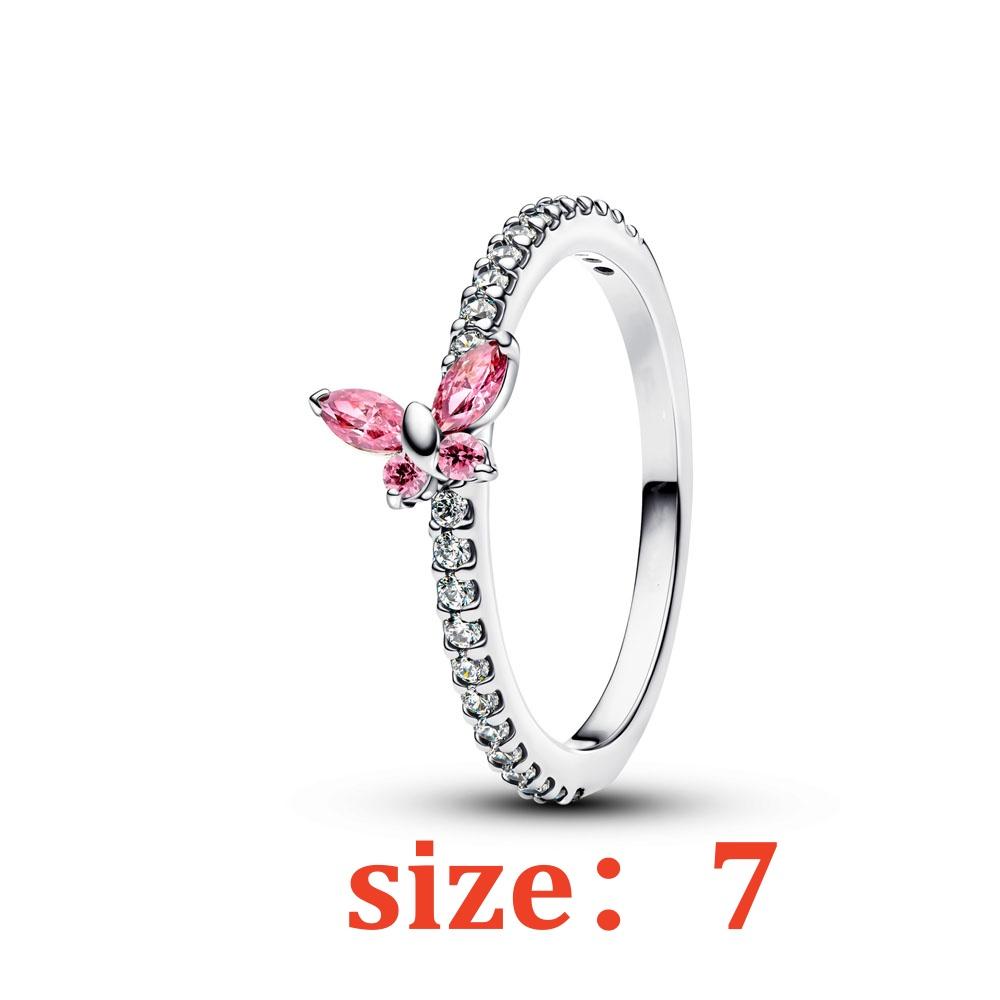 European New Butterfly Flower Heart Star Jewelry Set 925 Silver Earrings Ring Necklace for Women