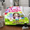 Custom Name Pink Hair Warrior Blanket for Couch & Bed, Plush Cozy Fuzzy Blanket Super Soft & Warm Blankets for Fall and Winter. 0908173