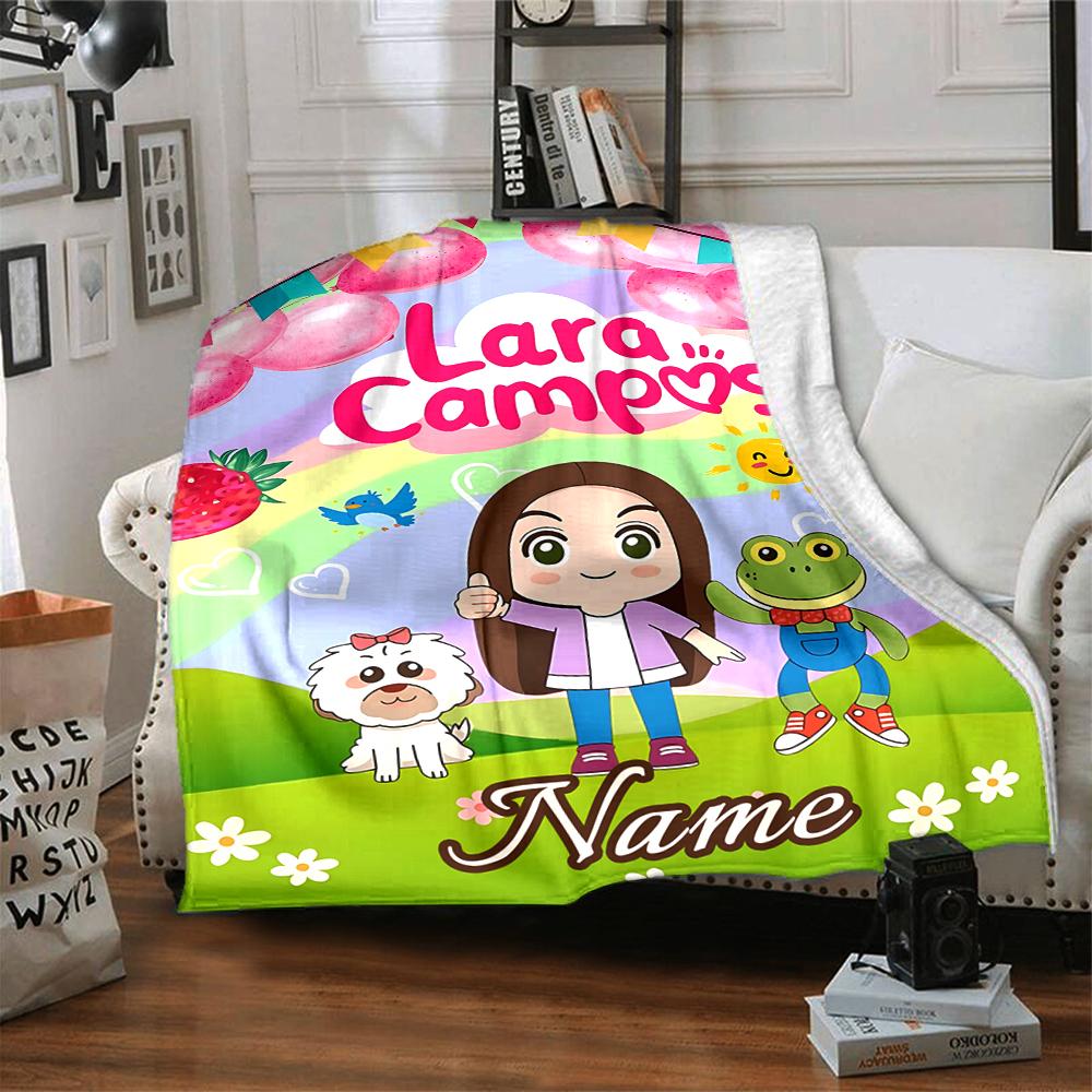 Custom Name Pink Hair Warrior Blanket for Couch & Bed, Plush Cozy Fuzzy Blanket Super Soft & Warm Blankets for Fall and Winter. 0908173