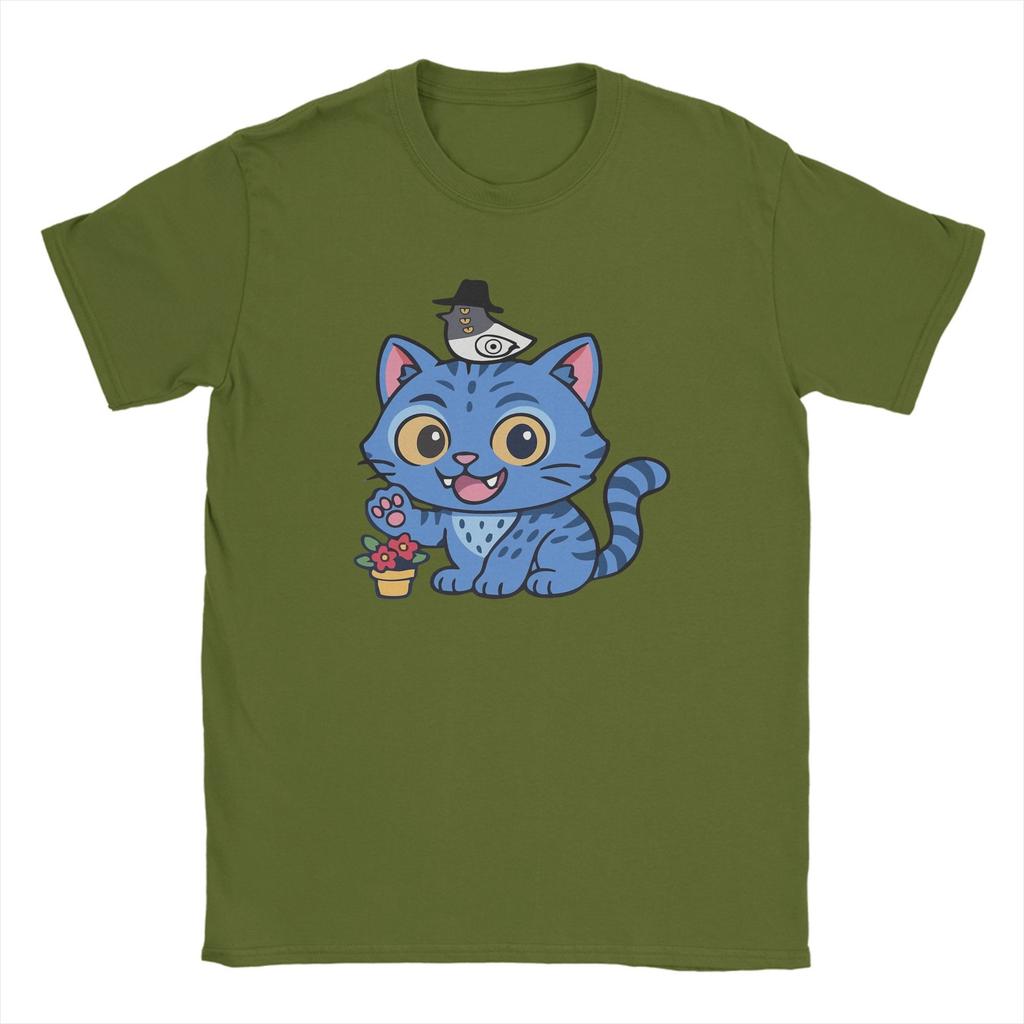 Chibi Derpy Tiger KPop Dämonenjäger Herren T-Shirts Lustiges T-Shirt Kurzarm Rundhals T-Shirt Baumwolle Partykleidung