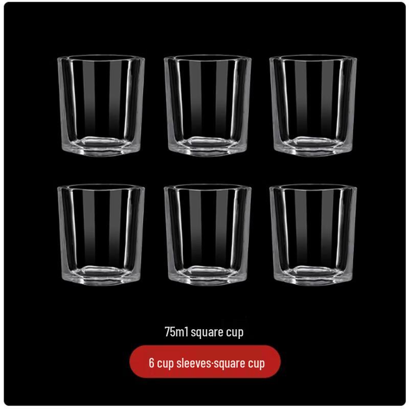 Glass Liquor Dispenser & 30-Piece 75ml Square White Wine Cup Set