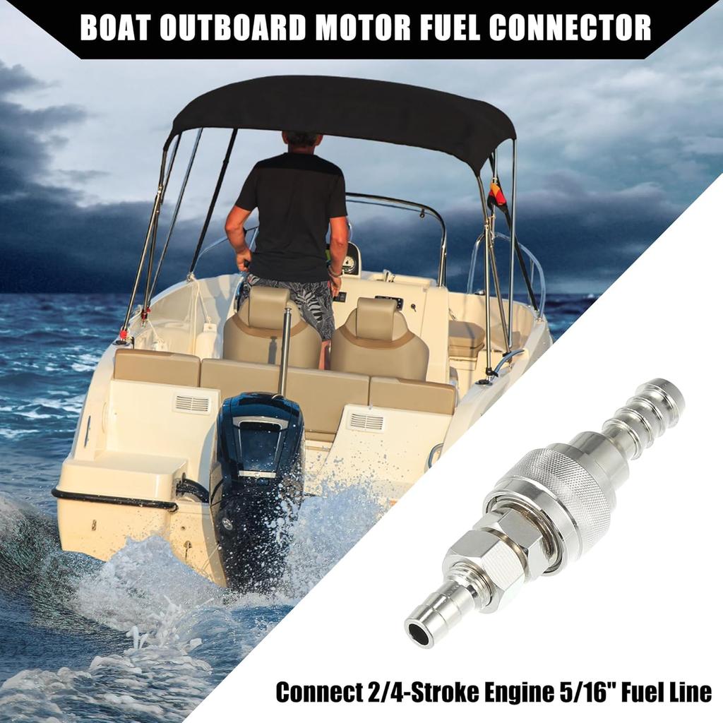 5/16" Boat Fuel Connector Male Female And Locking Nut For Tohatsu For Nissan 2/4-Stroke Outboard 5-90HP Engine/Marine Boat Motor Fuel Tank