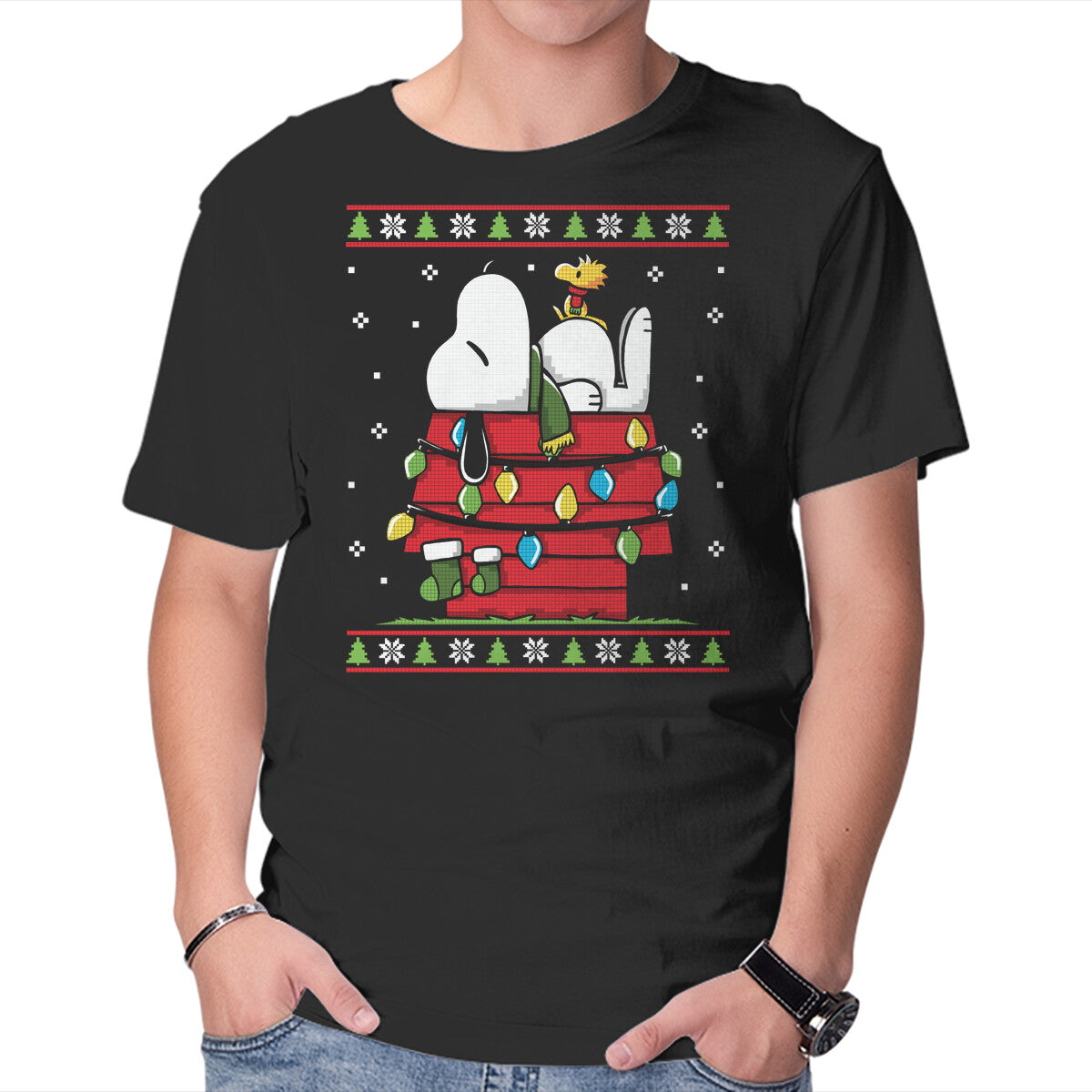 Unisex Crew Neck T-Shirt Waiting For Christmas Graphic Short Sleeve Casual Tee XXXL