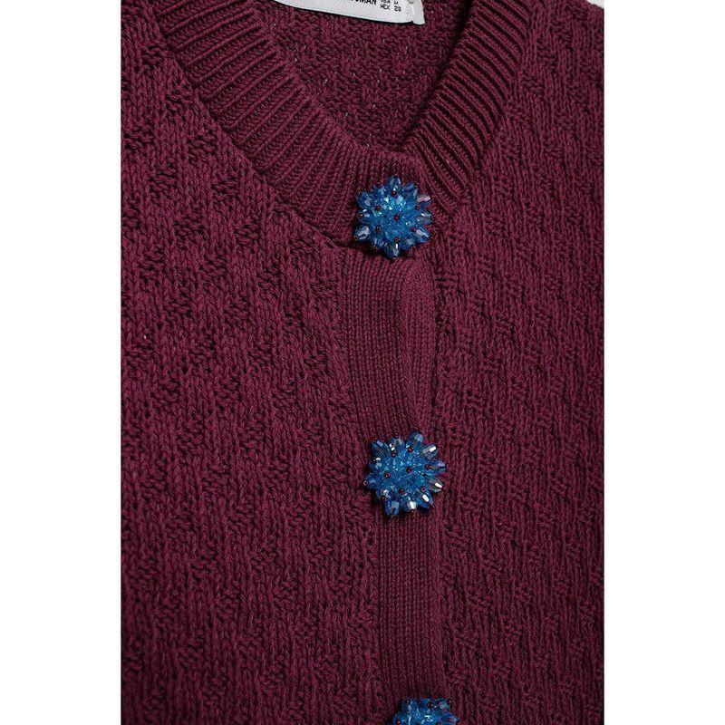 Kaslead New Arrival Women's Clothing Fashion Style Fashion Casual Jewelry Button Decoration Knitting Outwear 6427103