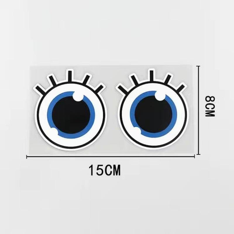 Car Sticker Creative Cartoon Round Eyes Covering Scratches Decorative Waterproof Battery Car Sticker