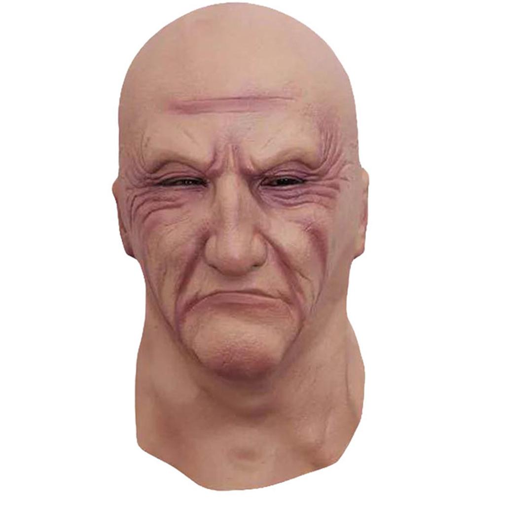 Halloween Old Adult Latex Masks Realistic Supersoft Man Elder Full Face Mask Scary Wrinkle Face Horrible Carnival Cosplay Props