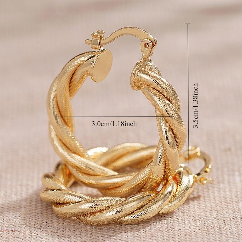 1 Pair, Stylish, Twist Woven Fashion Versatile Earrings